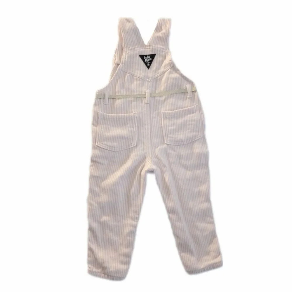 Oshkosh Pink Striped Overall Pants sz 24M Girls